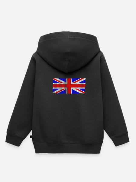 Großbritannien - Kinder Premium Organic Hoodie - Schwarz