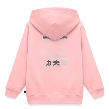 KUNG FU - Kinder Premium Organic Hoodie - Rosa - Hinten - AI Model Kid Female (0cm)