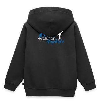Évolution du Hapkido - Sweat Premium à capuche enfant bio - noir - Dos - AI Model Kid Male (0cm)
