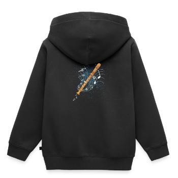 recorder - Kids Premium Organic Hoodie - black - Back - AI Model Kid Male (0cm)