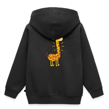 Girafes Girafes Girafes - Sweat Premium à capuche enfant bio - noir - Dos - AI Model Kid Male (0cm)