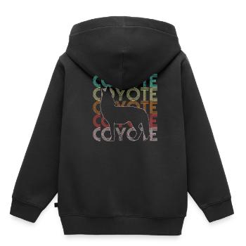 coyote - Sweat Premium à capuche enfant bio - noir - Dos - AI Model Kid Male (0cm)