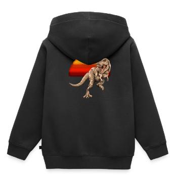Dinosaurier Tyrannosaurus - Kinder Premium Organic Hoodie - Schwarz - Hinten - AI Model Kid Male (0cm)