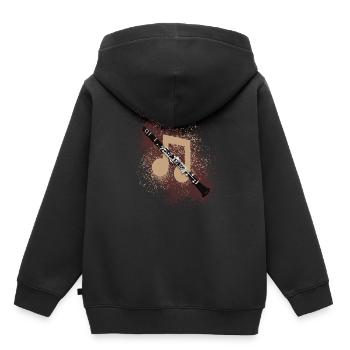 clarinette - Sweat Premium à capuche enfant bio - noir - Dos - AI Model Kid Male (0cm)