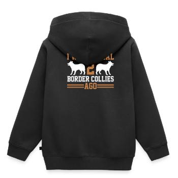Border Collie - Sweat Premium à capuche enfant bio - noir - Dos - AI Model Kid Male (0cm)