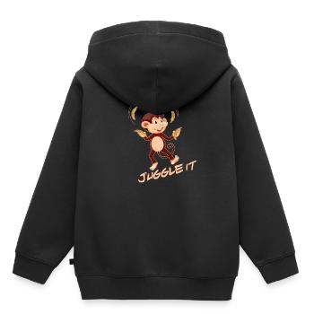 singe - Sweat Premium à capuche enfant bio - noir - Dos - AI Model Kid Male (0cm)
