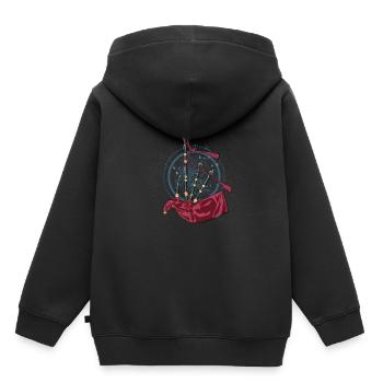 Dudelsack - Kinder Premium Organic Hoodie - Schwarz - Hinten - AI Model Kid Male (0cm)