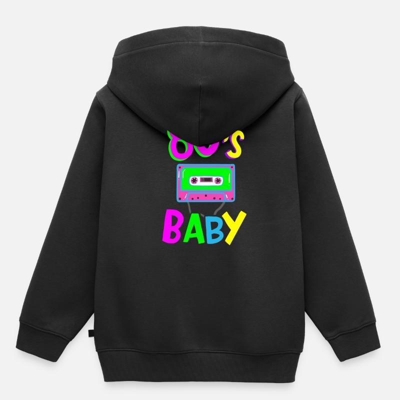 Années 80 - Sweat Premium à capuche enfant bio - noir