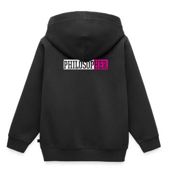 Philosophe philosophie professeur - Sweat Premium à capuche enfant bio - noir - Dos - AI Model Kid Male (0cm)