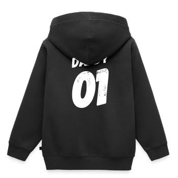 daddy 01 - Kinder Premium Organic Hoodie - Schwarz - Hinten - AI Model Kid Male (0cm)