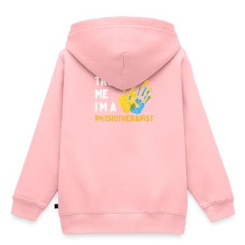 Physiotherapie Vertrauen - Kinder Premium Organic Hoodie - Rosa - Hinten - AI Model Kid Female (0cm)