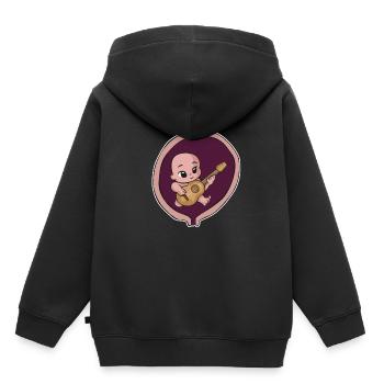 Schwangerschaft Mutter Geburt Baby Gitarre - Kinder Premium Organic Hoodie - Schwarz - Hinten - AI Model Kid Male (0cm)