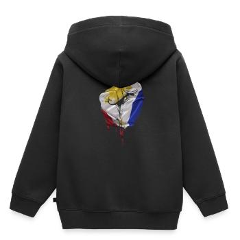 Cadeau de poing pays philippin - Sweat Premium à capuche enfant bio - noir - Dos - AI Model Kid Male (0cm)