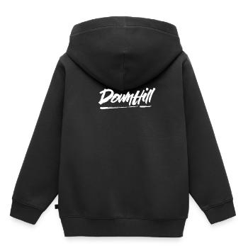 Downhill Downhill Downhill Downhill - Kinder Premium Organic Hoodie - Schwarz - Hinten - AI Model Kid Male (0cm)
