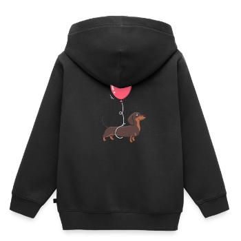 Dackel Tierliebhaber - Kinder Premium Organic Hoodie - Schwarz - Hinten - AI Model Kid Male (0cm)