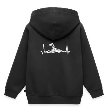 Dalmatian heart pulse - Kids Premium Organic Hoodie - black - Back - AI Model Kid Male (0cm)