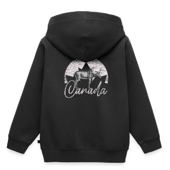 Kanada - Kinder Premium Organic Hoodie - Schwarz - Hinten - AI Model Kid Male (0cm)