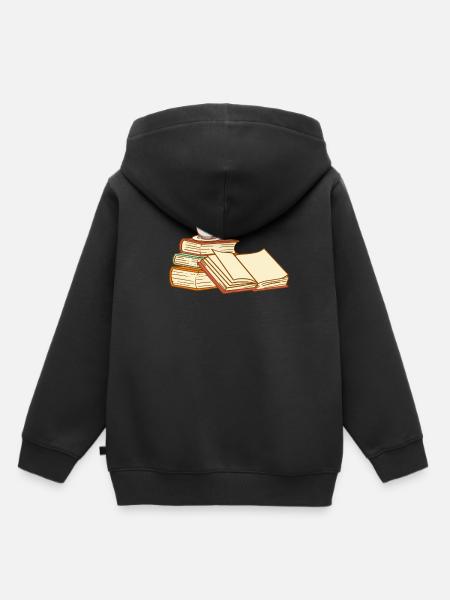 Bücherwurm - Kinder Premium Organic Hoodie - Schwarz
