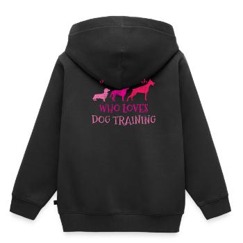Hundetrainer - Kinder Premium Organic Hoodie - Schwarz - Hinten - AI Model Kid Male (0cm)