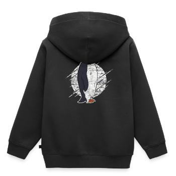 Pingouin empereur pingouin - Sweat Premium à capuche enfant bio - noir - Dos - AI Model Kid Male (0cm)