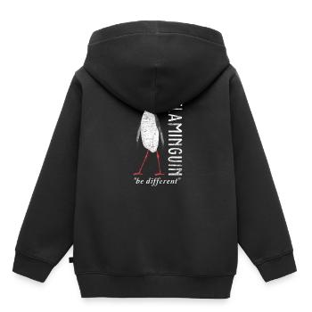 manchot - Sweat Premium à capuche enfant bio - noir - Dos - AI Model Kid Male (0cm)
