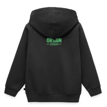 Dons d’organes - Sweat Premium à capuche enfant bio - noir - Dos - AI Model Kid Male (0cm)