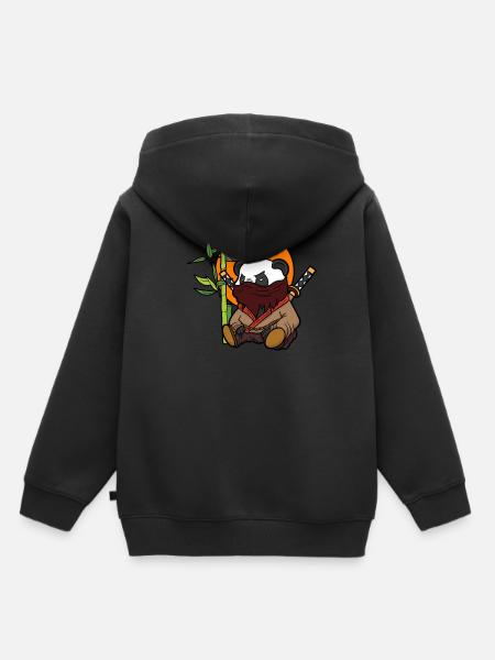 Panda Pandabär Ninja Kung Fu Samurai Tier Geschenk - Premium børne hættetrøje økologisk - sort