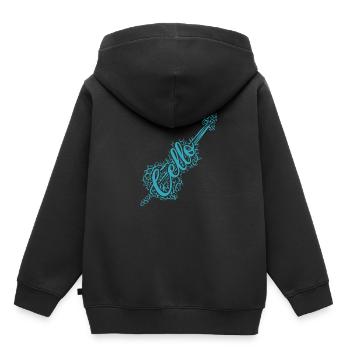 Cello Orchester - Kinder Premium Organic Hoodie - Schwarz - Hinten - AI Model Kid Male (0cm)