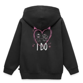 Heiraten Brautpaar - Kinder Premium Organic Hoodie - Schwarz - Hinten - AI Model Kid Male (0cm)