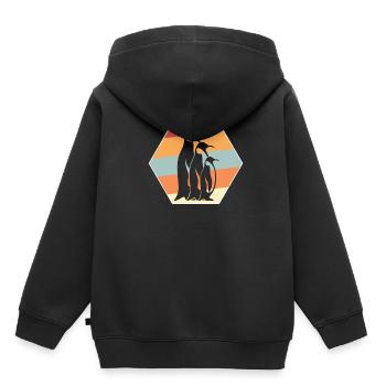 manchot - Sweat Premium à capuche enfant bio - noir - Dos - AI Model Kid Male (0cm)