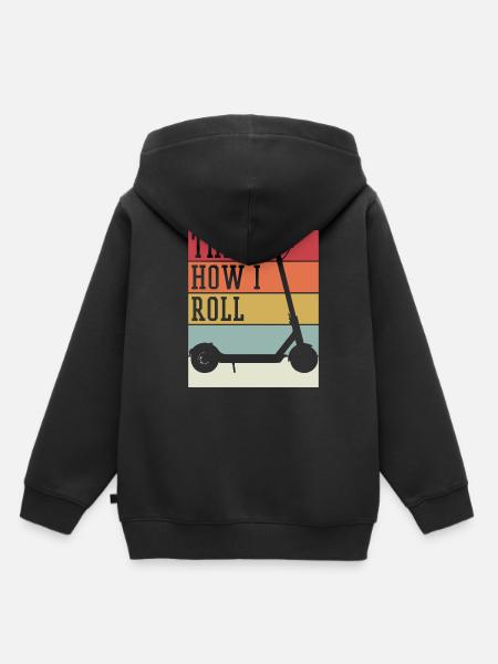 E-Roller - Kinder Premium Organic Hoodie - Schwarz
