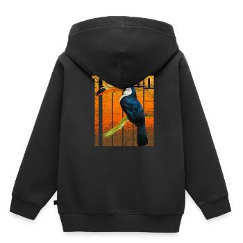 Tukan Amérique du Sud - Sweat Premium à capuche enfant bio - noir - Dos - AI Model Kid Male (0cm)