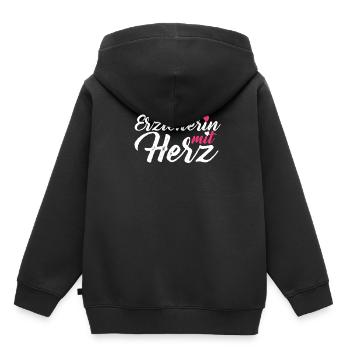 Educator with heart Educator Kita Childminder - Kids Premium Organic Hoodie - black - Back - AI Model Kid Male (0cm)