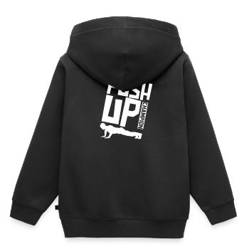 Fitness Pompes Pompes De Poids De Poids Gym - Sweat Premium à capuche enfant bio - noir - Dos - AI Model Kid Male (0cm)