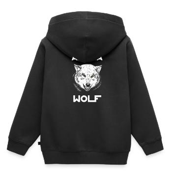 Alpha Wolf Wildlife - Kids Premium Organic Hoodie - black - Back - AI Model Kid Male (0cm)