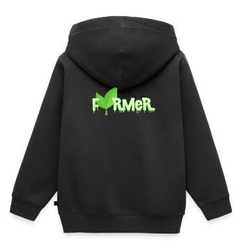 Bauer - Kinder Premium Organic Hoodie - Schwarz - Hinten - AI Model Kid Male (0cm)