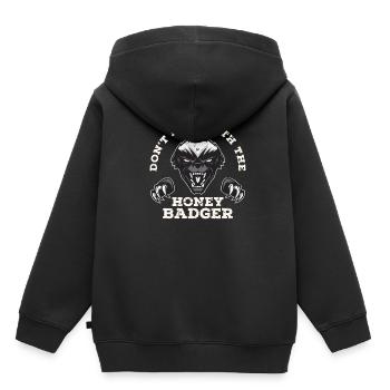Honigdachs Jäger - Kinder Premium Organic Hoodie - Schwarz - Hinten - AI Model Kid Male (0cm)