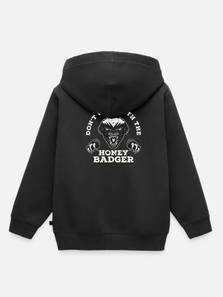 Honigdachs Jäger - Kinder Premium Organic Hoodie - Schwarz