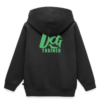École canine chien trainer canin tour d’éducation canine - Sweat Premium à capuche enfant bio - noir - Dos - AI Model Kid Male (0cm)