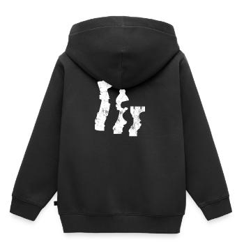 Schach Schachfiguren Schatten - Kinder Premium Organic Hoodie - Schwarz - Hinten - AI Model Kid Male (0cm)