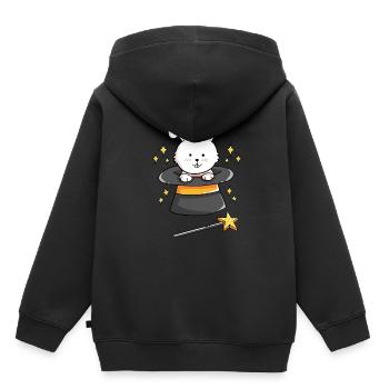 La magie de lapin - Sweat Premium à capuche enfant bio - noir - Dos - AI Model Kid Male (0cm)