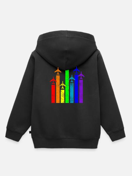 Pilot Flieger Flugzeug - Kinder Premium Organic Hoodie - Schwarz