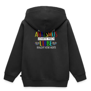 Autismus Autisten Liebe Asperger syndrom - Kinder Premium Organic Hoodie - Schwarz - Hinten - AI Model Kid Male (0cm)