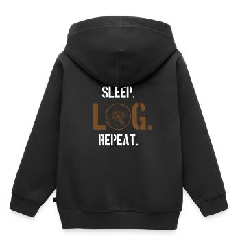 lumberjack - Kids Premium Organic Hoodie - black - Back - AI Model Kid Male (0cm)
