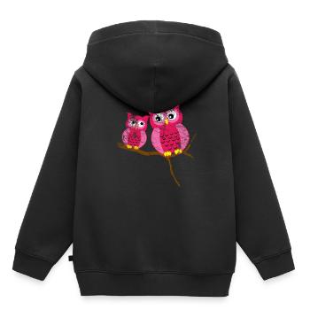 Eule Niedliches Tier - Kinder Premium Organic Hoodie - Schwarz - Hinten - AI Model Kid Male (0cm)