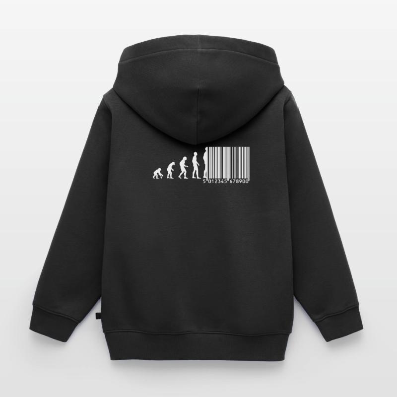 Code à barres Evolution Sweat Premium à capuche enfant bio