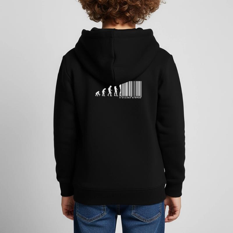 Evolution barcode Kinder Premium Organic Hoodie