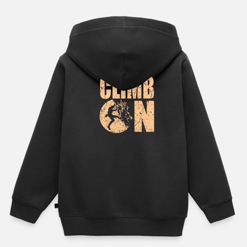 Escalade alpinisme alpinisme - Sweat Premium à capuche enfant bio - noir