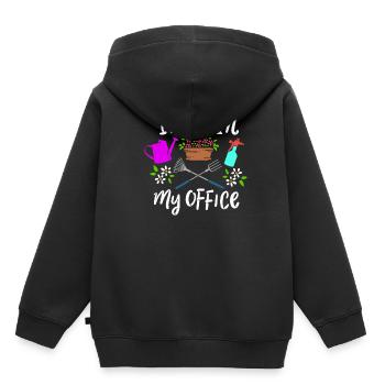 Gartenarbeit - Kinder Premium Organic Hoodie - Schwarz - Hinten - AI Model Kid Male (0cm)