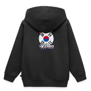 Corée du Sud Corée Coréen Coréen - Sweat Premium à capuche enfant bio - noir - Dos - AI Model Kid Male (0cm)